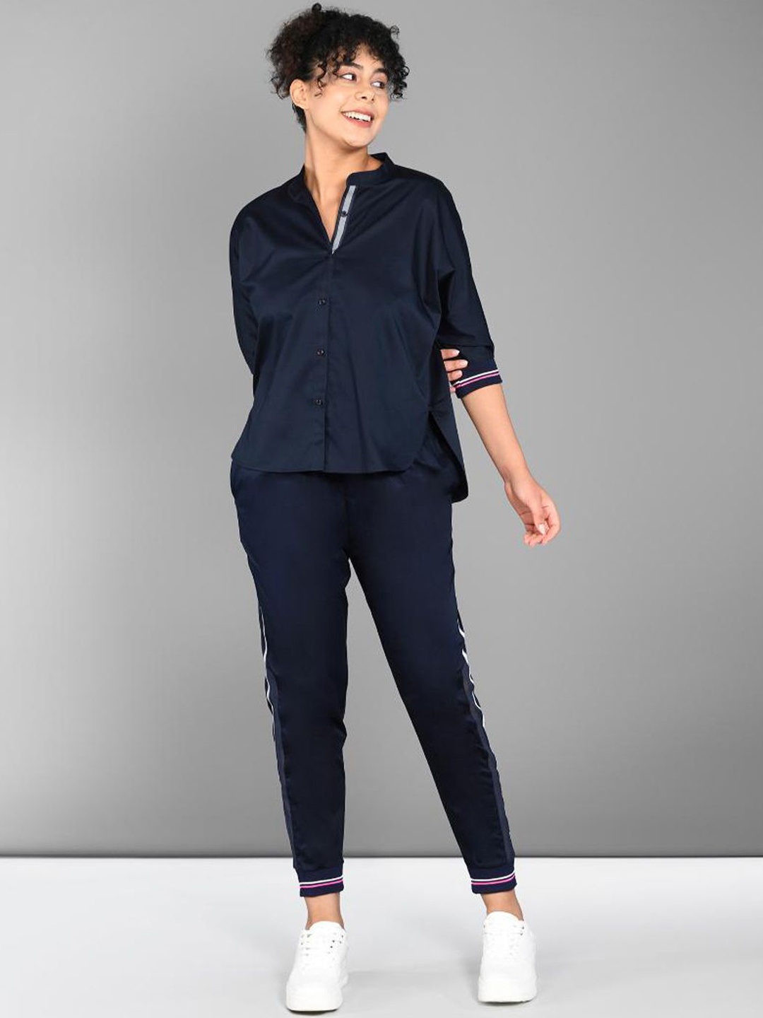 

Tuna London Pure Cotton Shirt & Jogger Co-Ords, Navy blue