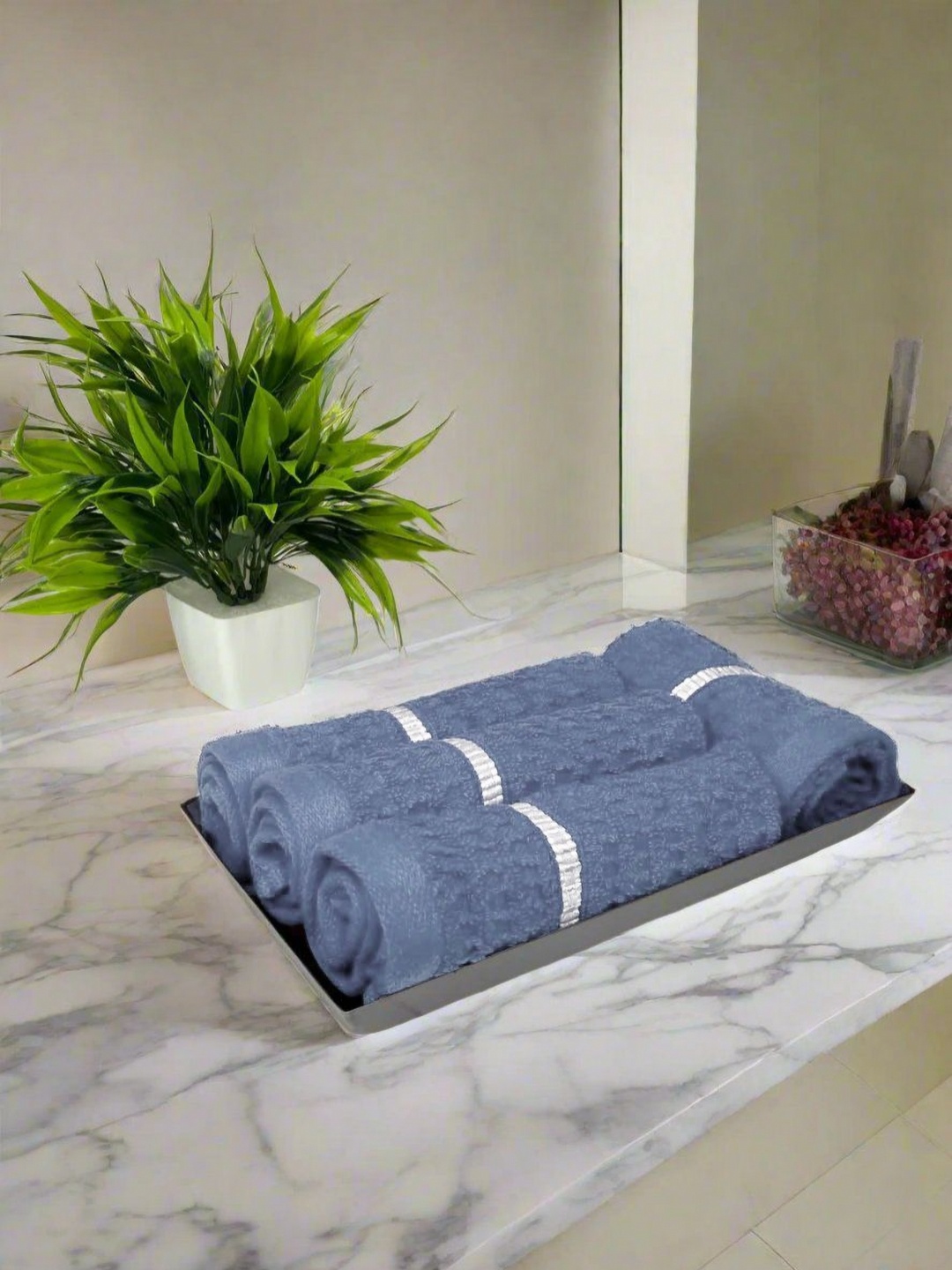 

BIANCA 4-Pcs Grey Pure Cotton 500 GSM Face Towels