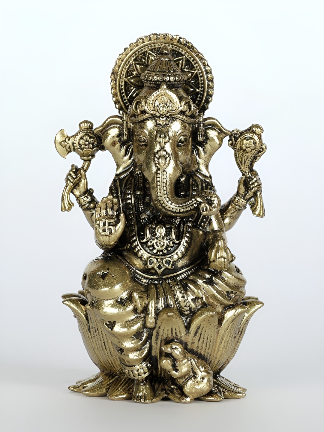 

Exotic India Brass Blessing Lord Ganesha Statue, Gold