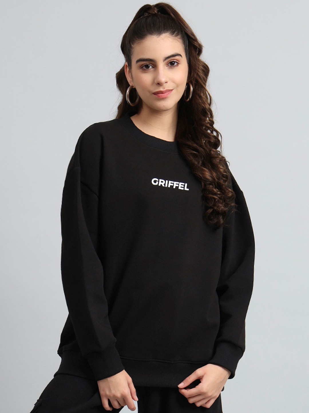 

GRIFFEL Women Brand Logo Sweatshirt, Black