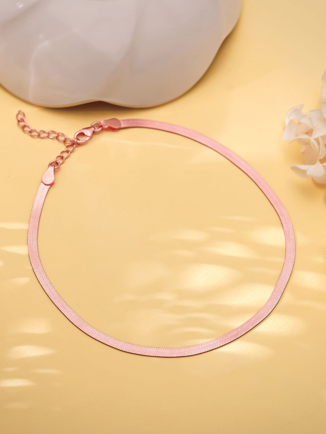 

GIVA 925 Sterling Silver Rose Gold-Plated Snake Single Anklet