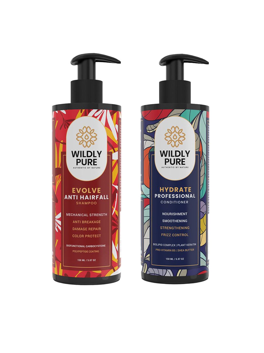 

Wildly Pure Set of Evolve Anti Hairfall Shampoo & Hydrate Conditioner - 150 ml each, Red