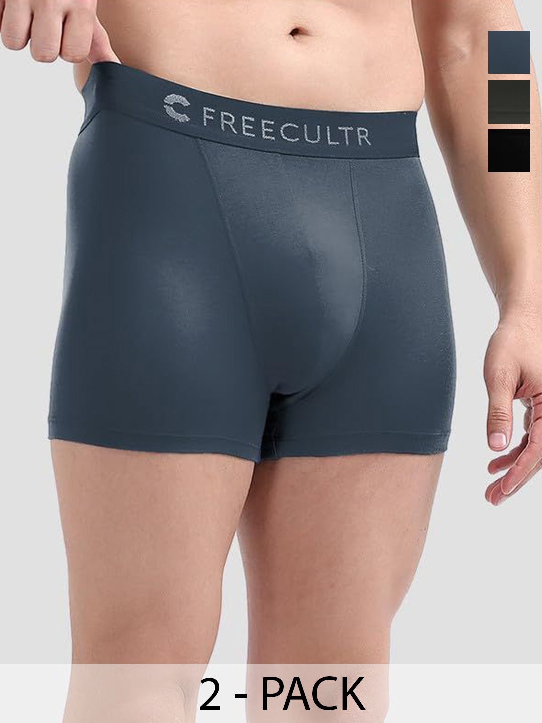 

FREECULTR Pack Of 3 Anti-Bacterial Trunks, Black