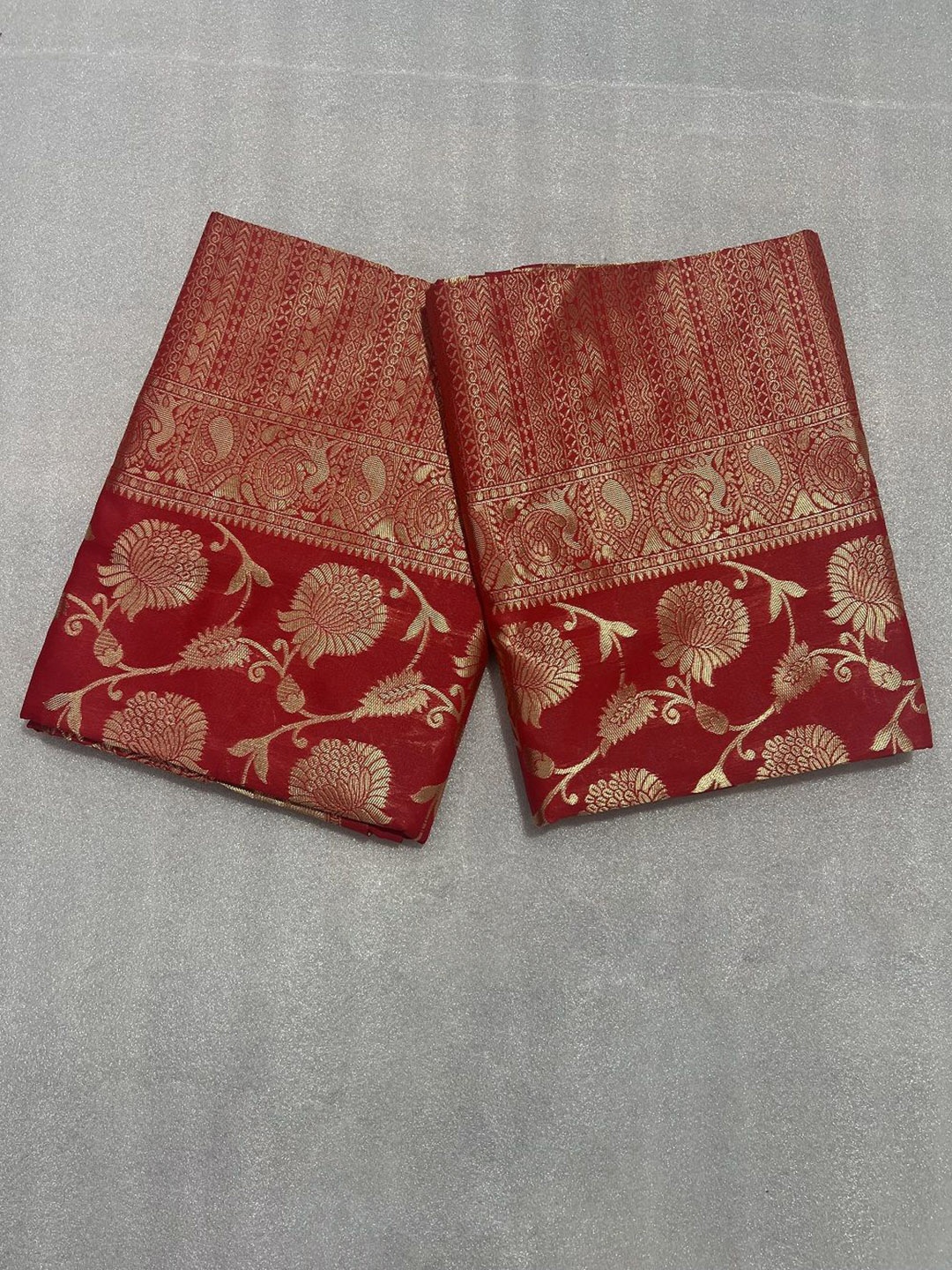 

S.K.C Woven Design Zari Art Silk Banarasi Saree, Red