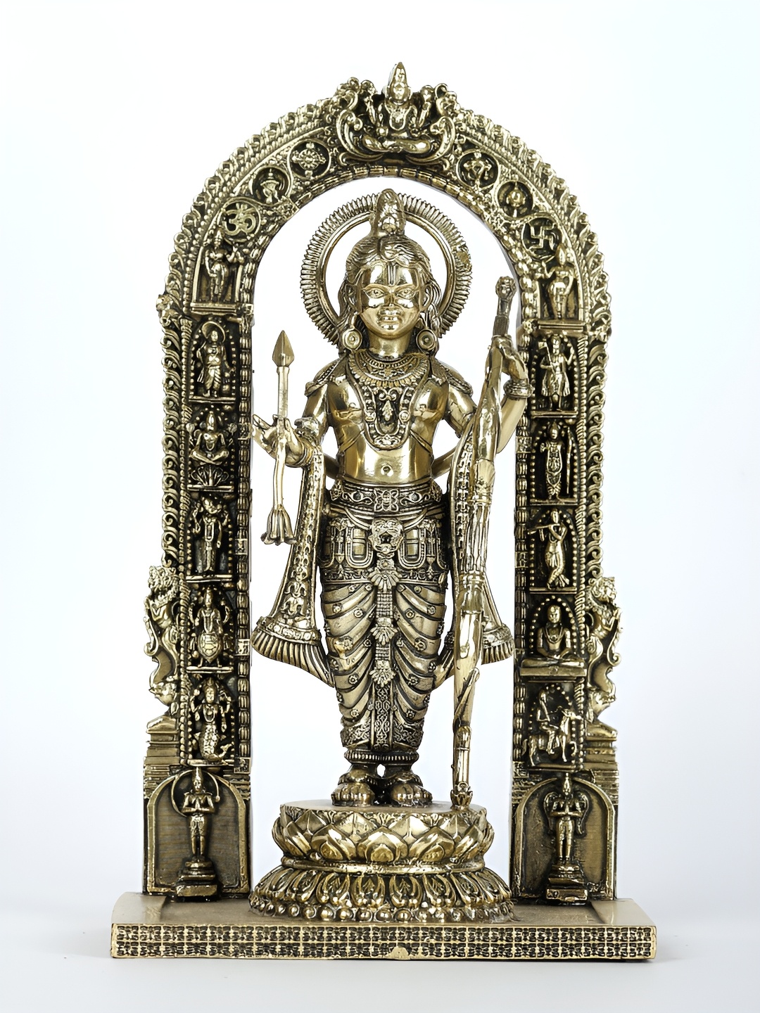 

Exotic India Brass Ram Lalla Statue Housewarming Gift, Gold