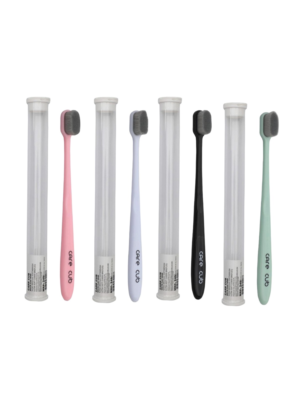 

CARE CUB Set Of 4 Ultra Soft Nano 10,000 Bristles Oral Gum Toothbrush - Blue & Pink