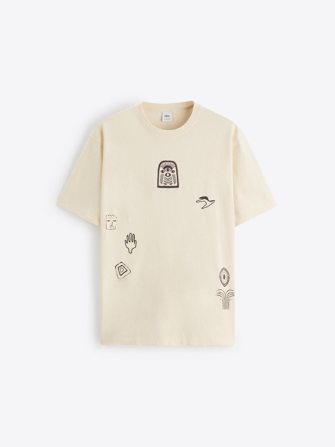 

ZARA Men Beige Tshirts
