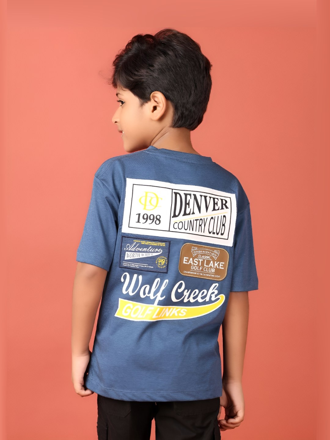 

V-Mart Boys Typography Printed Round Neck Cotton T-shirt, Blue