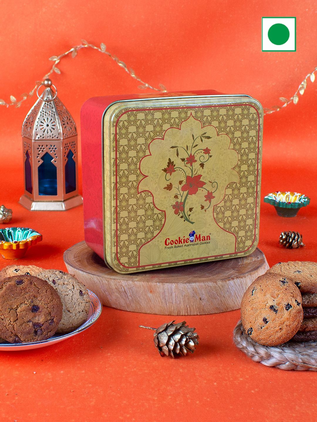 

Cookieman Diwali Assorted Cookies Tin - 250 g, Yellow