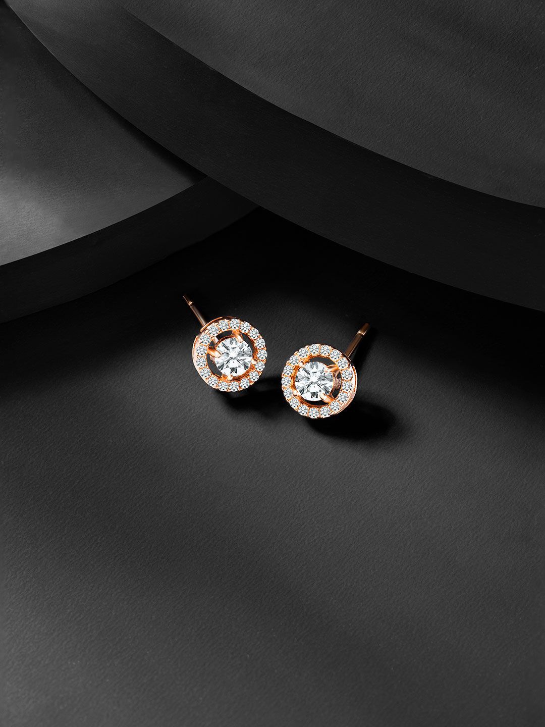 

Peora Rose Gold-Plated Cubic Zirconia Studded Contemporary Studs