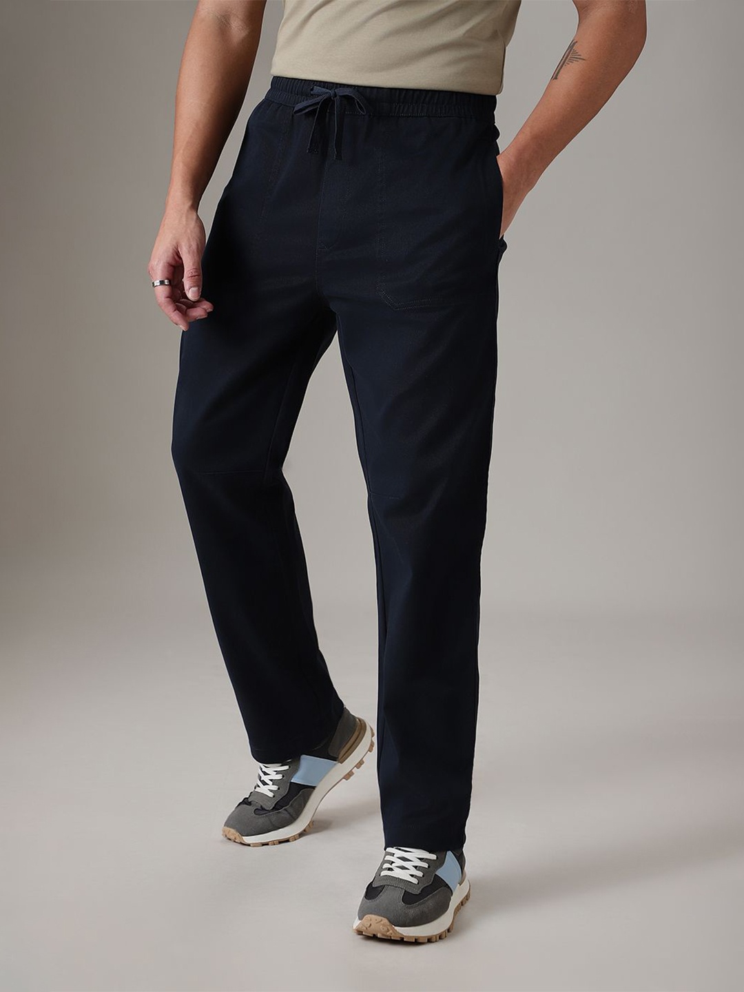 

Banana Club Men Comfort Drawstring Denim Cotton Jeans, Navy blue