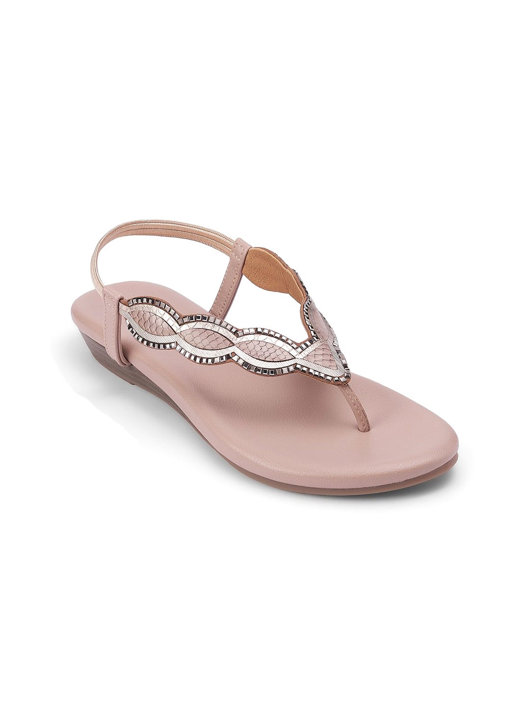 

PEPPER Women Embellished T-Strap Flats, Nude