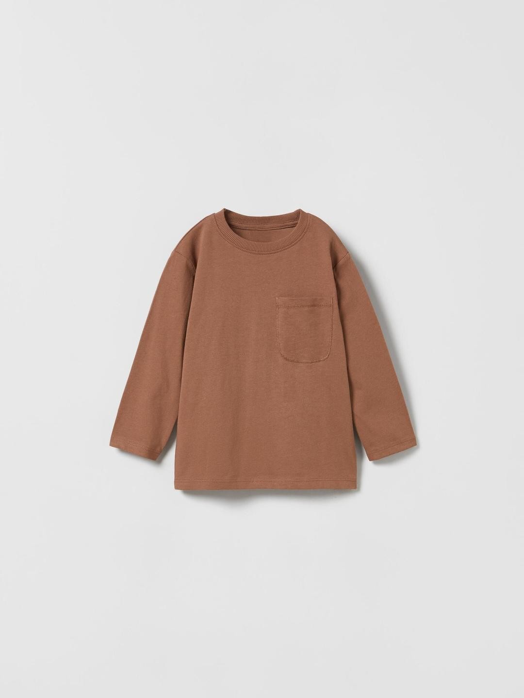 

ZARA Kids-Unisex Brown Tshirts