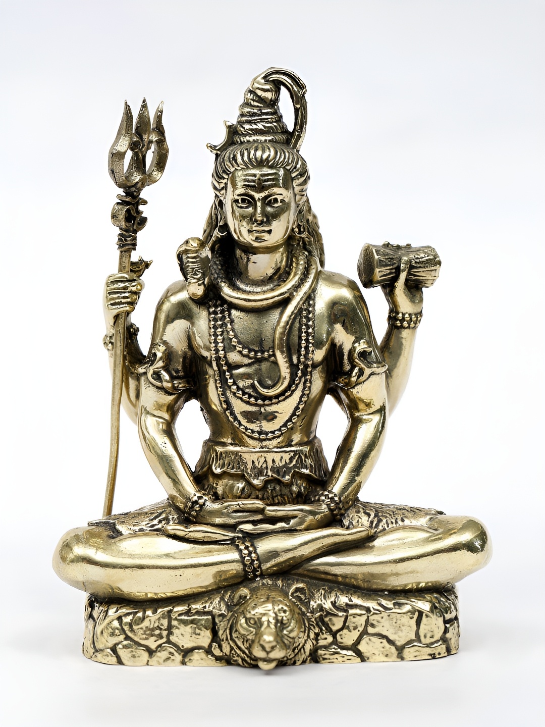 

Exotic India Brass Sitting Lord Shiva Statue, Gold