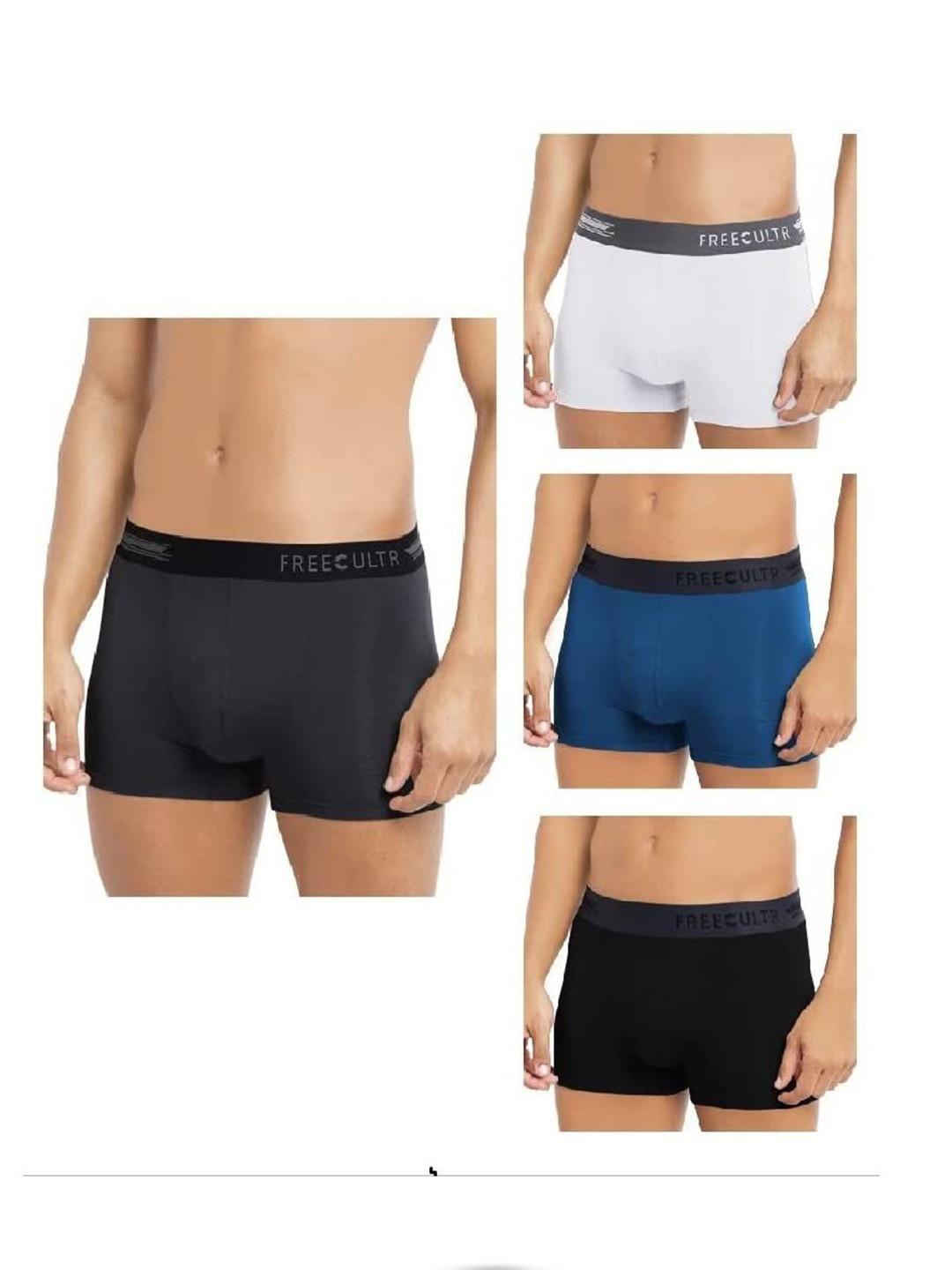 

FREECULTR Pack Of 4 Mid-Rise Anti-Bacterial Trunks, White