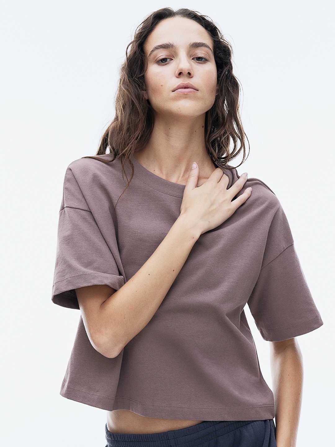 

H&M Tops Short Sleeve, Mauve