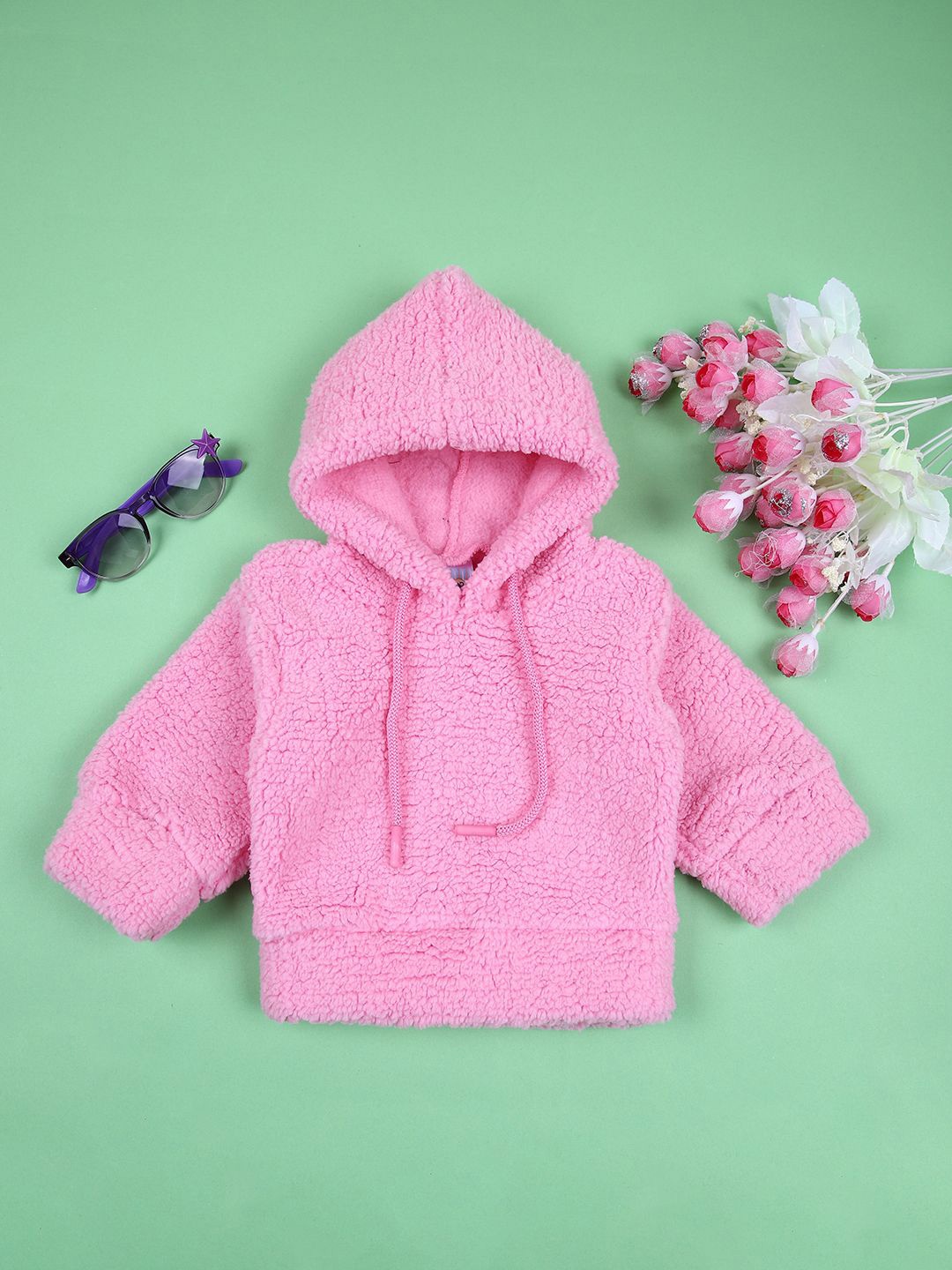 

V-Mart Kids Hooded winters Sweatshirt, Pink
