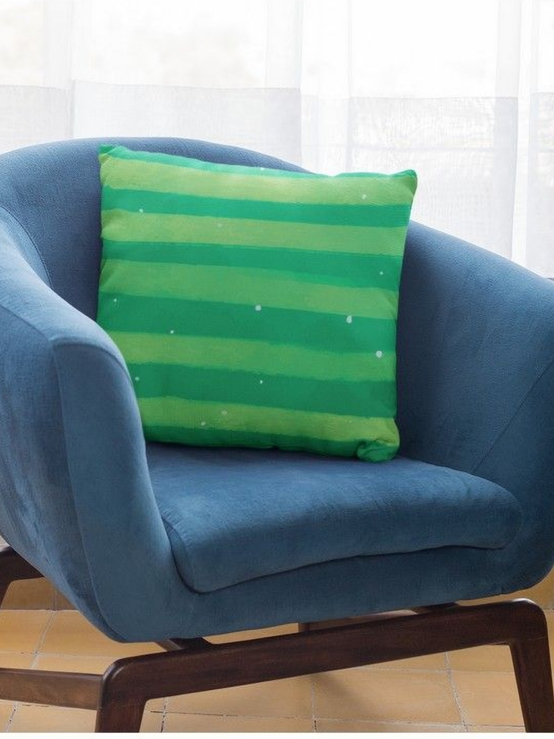 

THEYAYACAFE Green Striped Velvet Square Cushion Covers