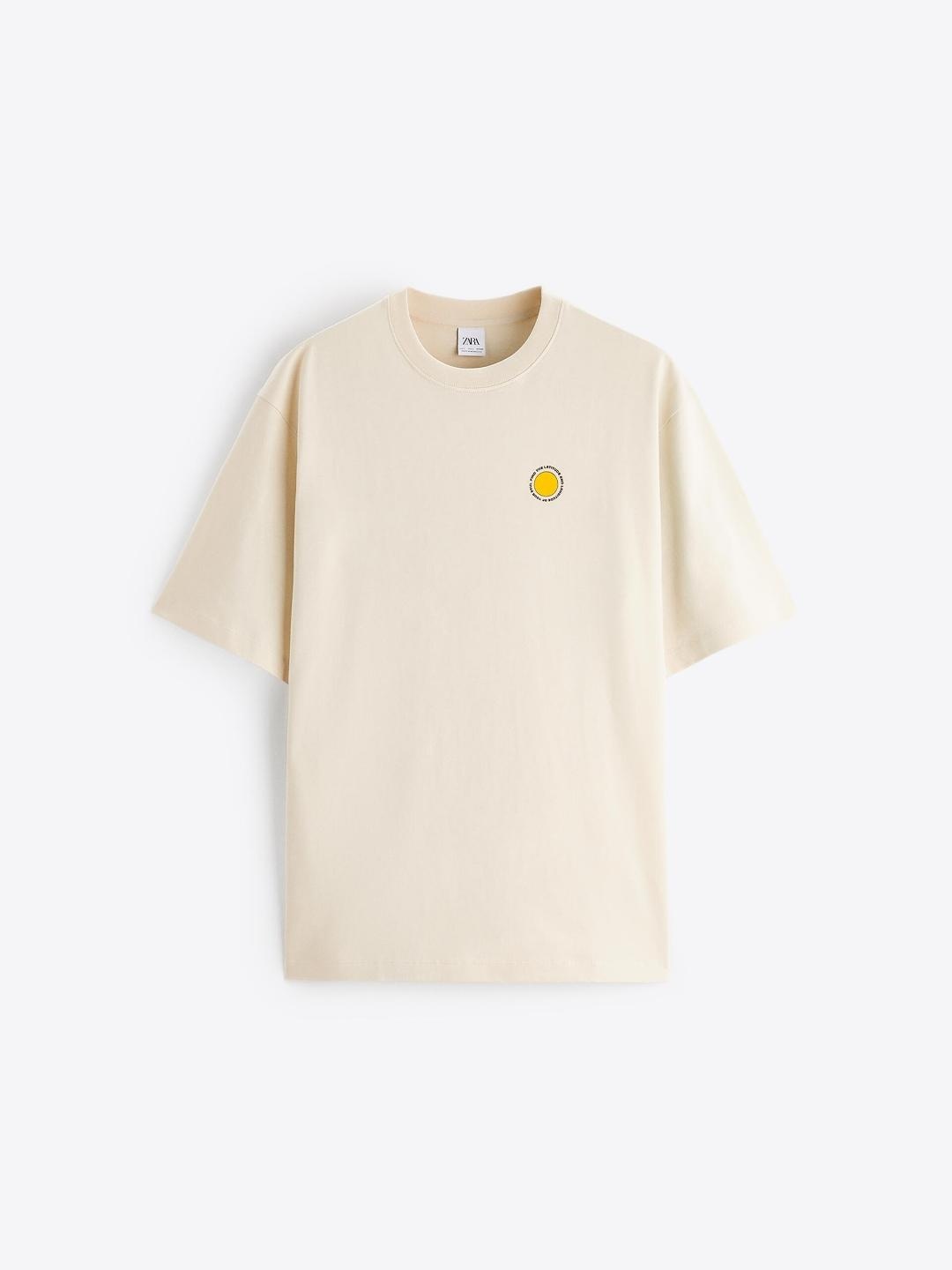 

ZARA Men Beige Tshirts