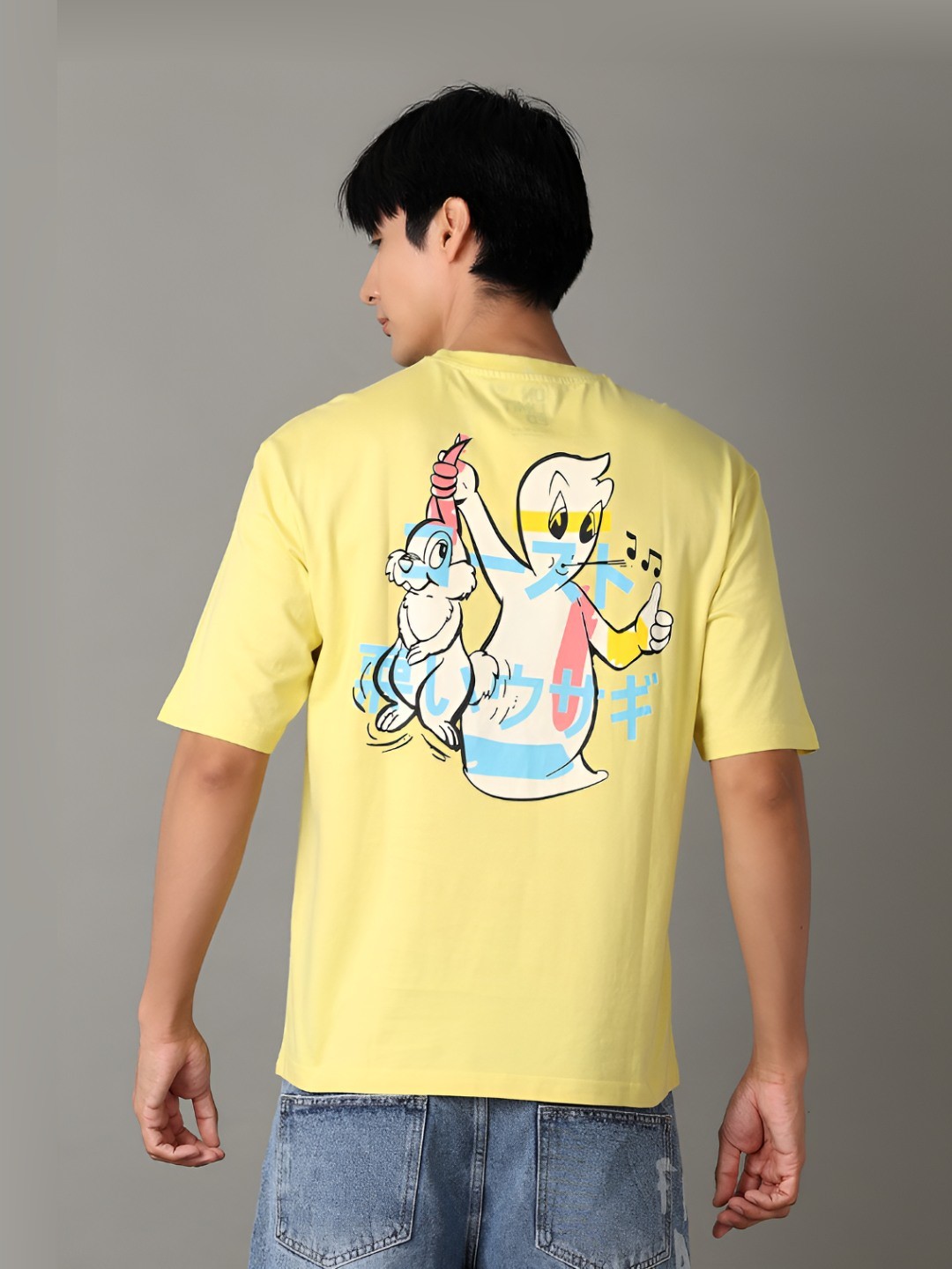 

V-Mart Men Graphic Printed Round Neck Cotton T-shirt, Yellow