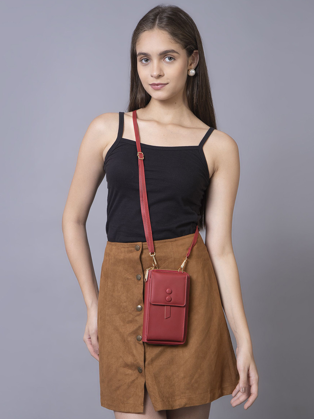 

Filauri Women Leather Crossbody Casual Phone Pouch, Maroon