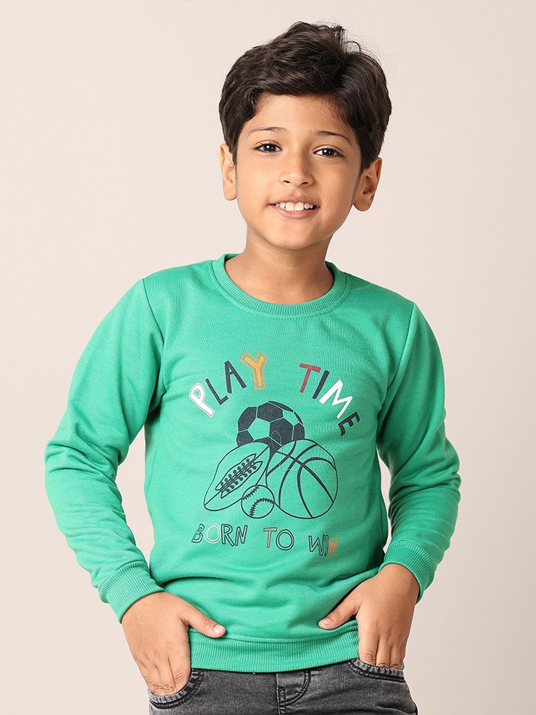 

V-Mart Boys winters Sweatshirt, Green