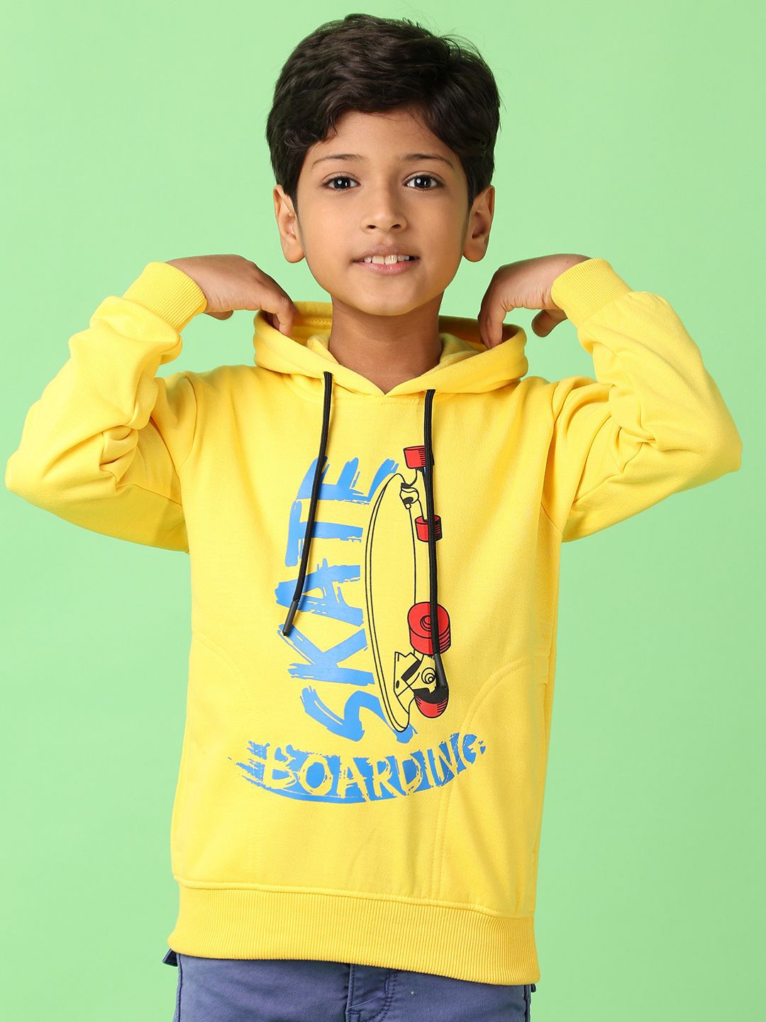 

V-Mart Boys winters Hooded Sweatshirt, Yellow