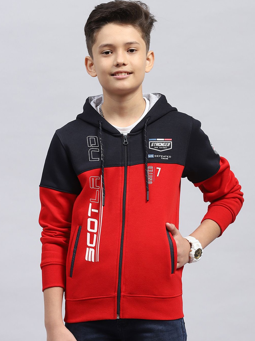 

Monte Carlo Boys Hooded Cotton Sweatshirt, Red