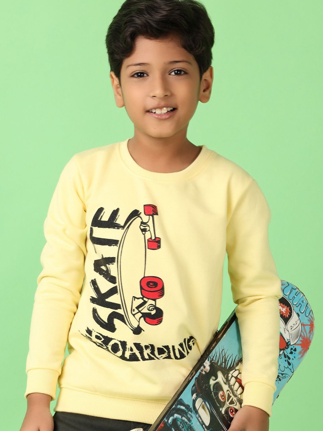 

V-Mart Boys Printed Pullover Sweatshirt, Yellow