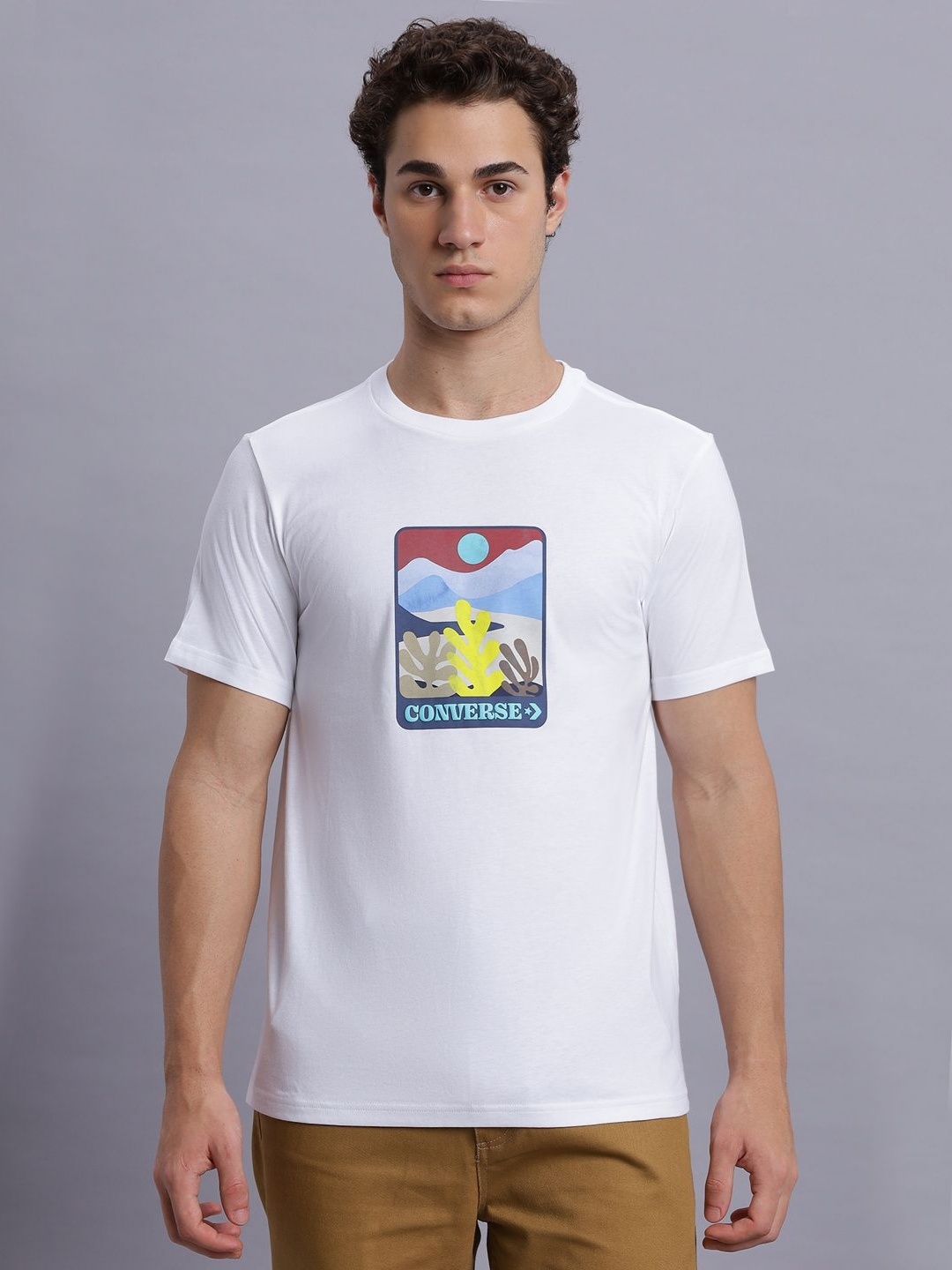 

Converse Men Colorful Sunrise T-shirt, White
