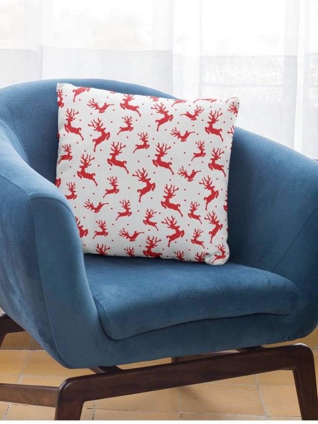 

THEYAYACAFE Grey & Brown Abstract Printed Square Shaped Cushion Cover
