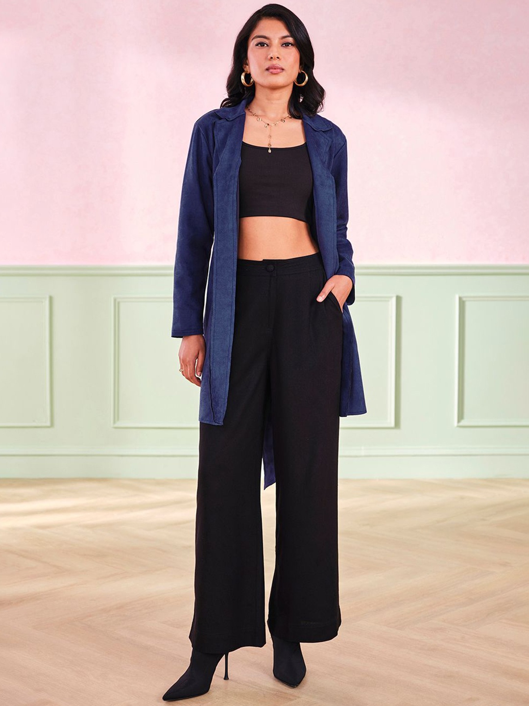 

AND Women Longline Tailored Jacket, Navy blue