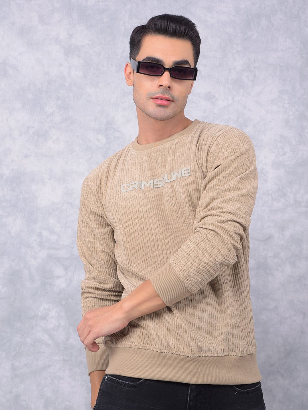 

Crimsoune Club Men Printed Sweatshirt, Beige