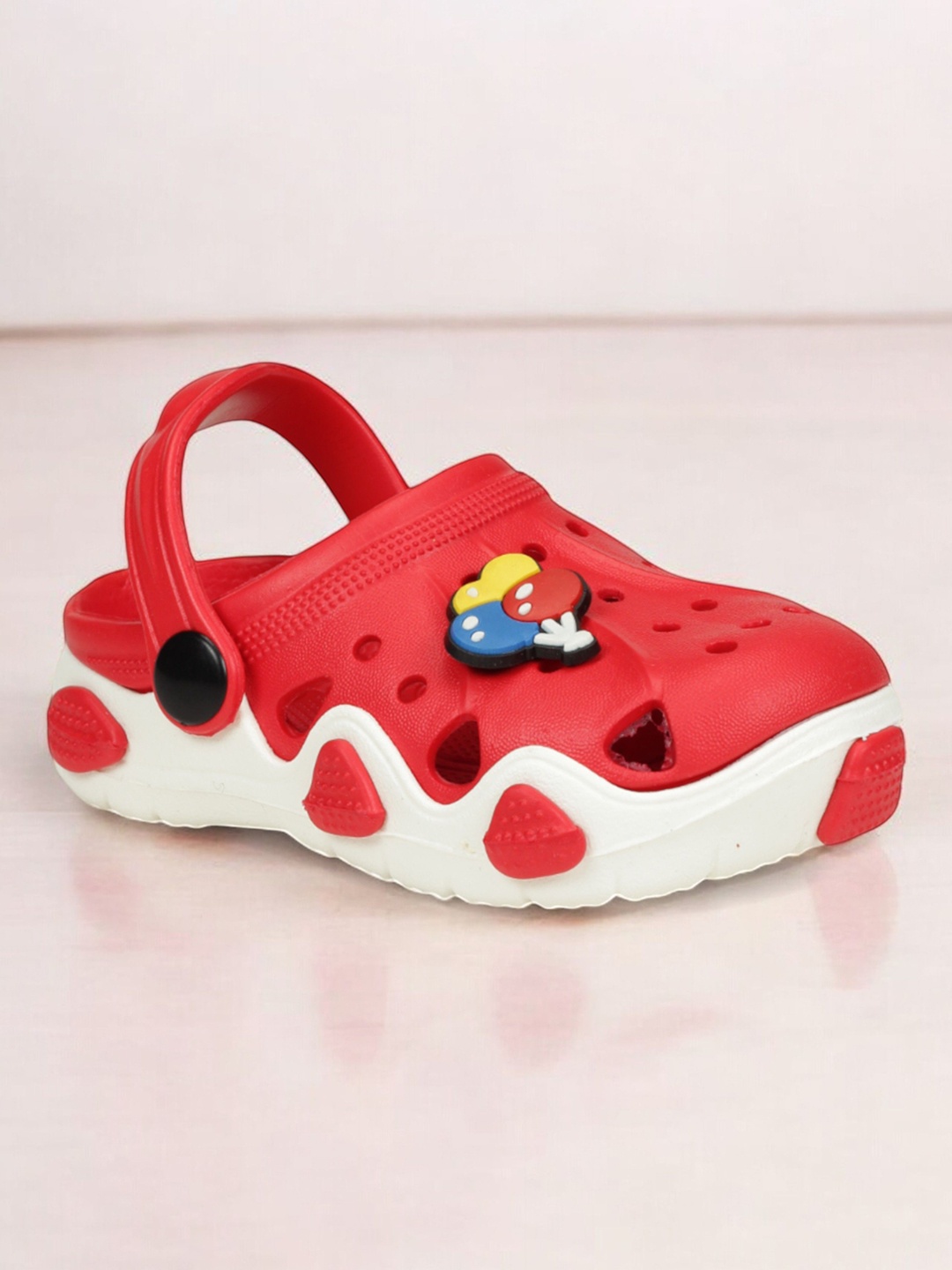 

Lil Lollipop Kids Self Design Rubber Clogs, Red