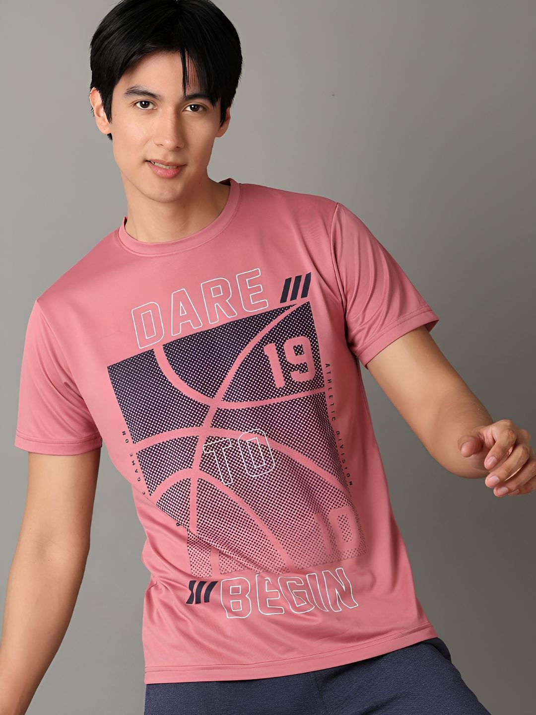 

V-Mart Men Typography Printed Round Neck T-shirt, Pink