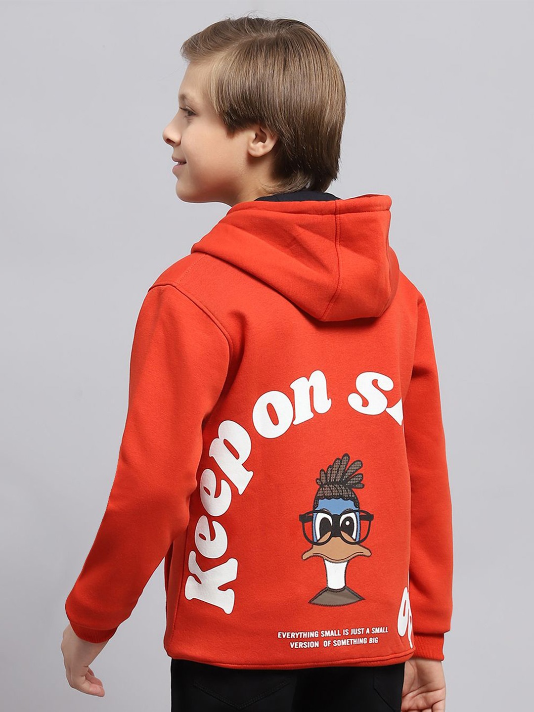 

Monte Carlo Boys Printed Hooded Cotton Pullover Sweatshirt, Orange