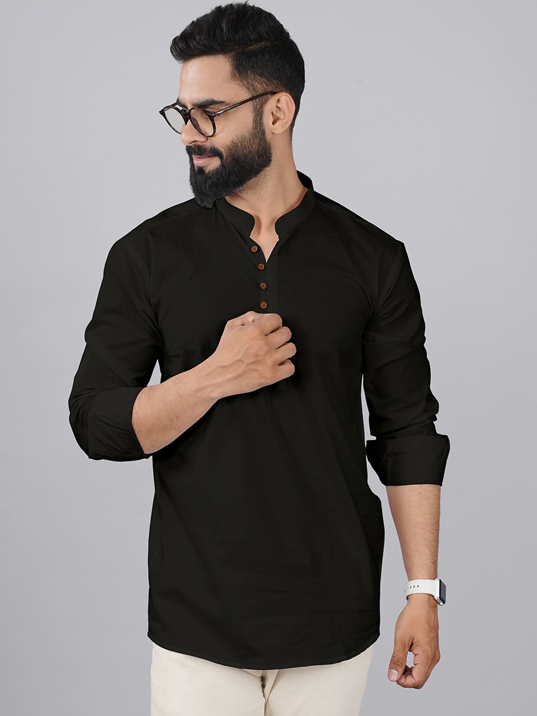 

FINIVO FASHION Men Kurta, Black