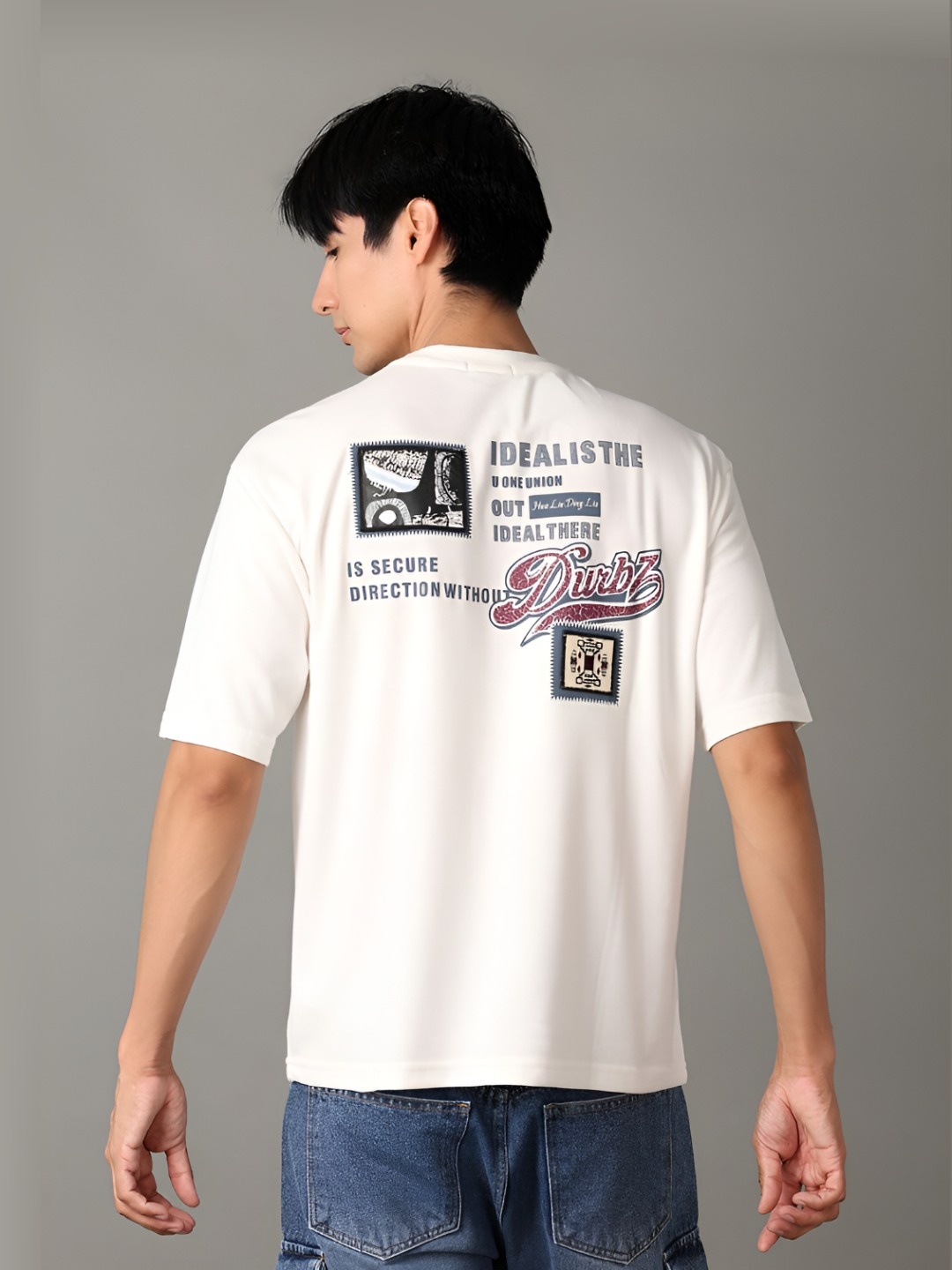

V-Mart Men Typography Printed Round Neck T-shirt, White
