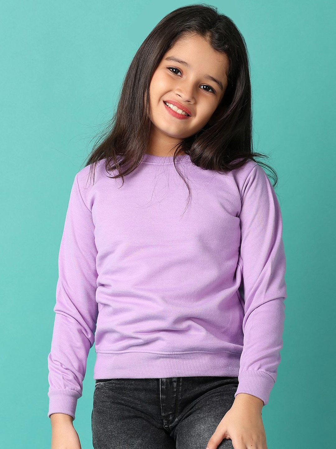 

V-Mart Girls Round Neck Pullover Sweatshirt, Lavender