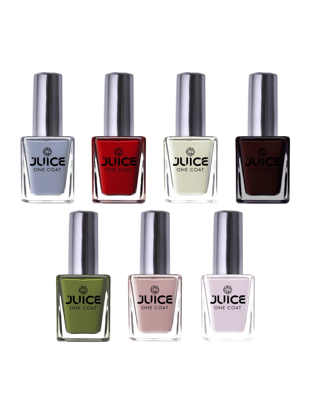 

JUICE Set of 7 One Coat Long Lasting Quick Dry Nail Polish - 11 ml each, Multi