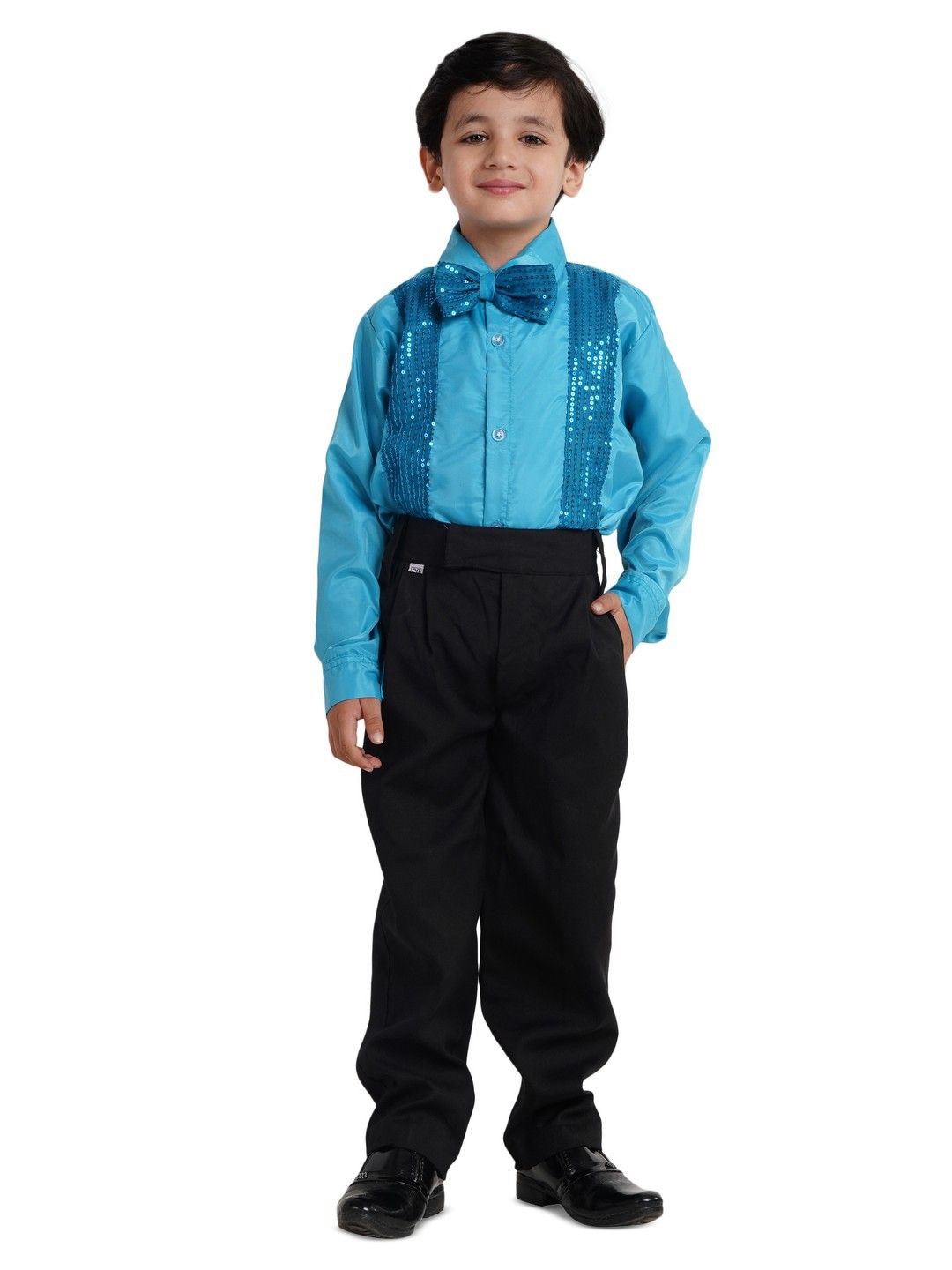

Kaku Fancy dresses Boys Standard Spread Collar Solid Casual Shirt, Blue