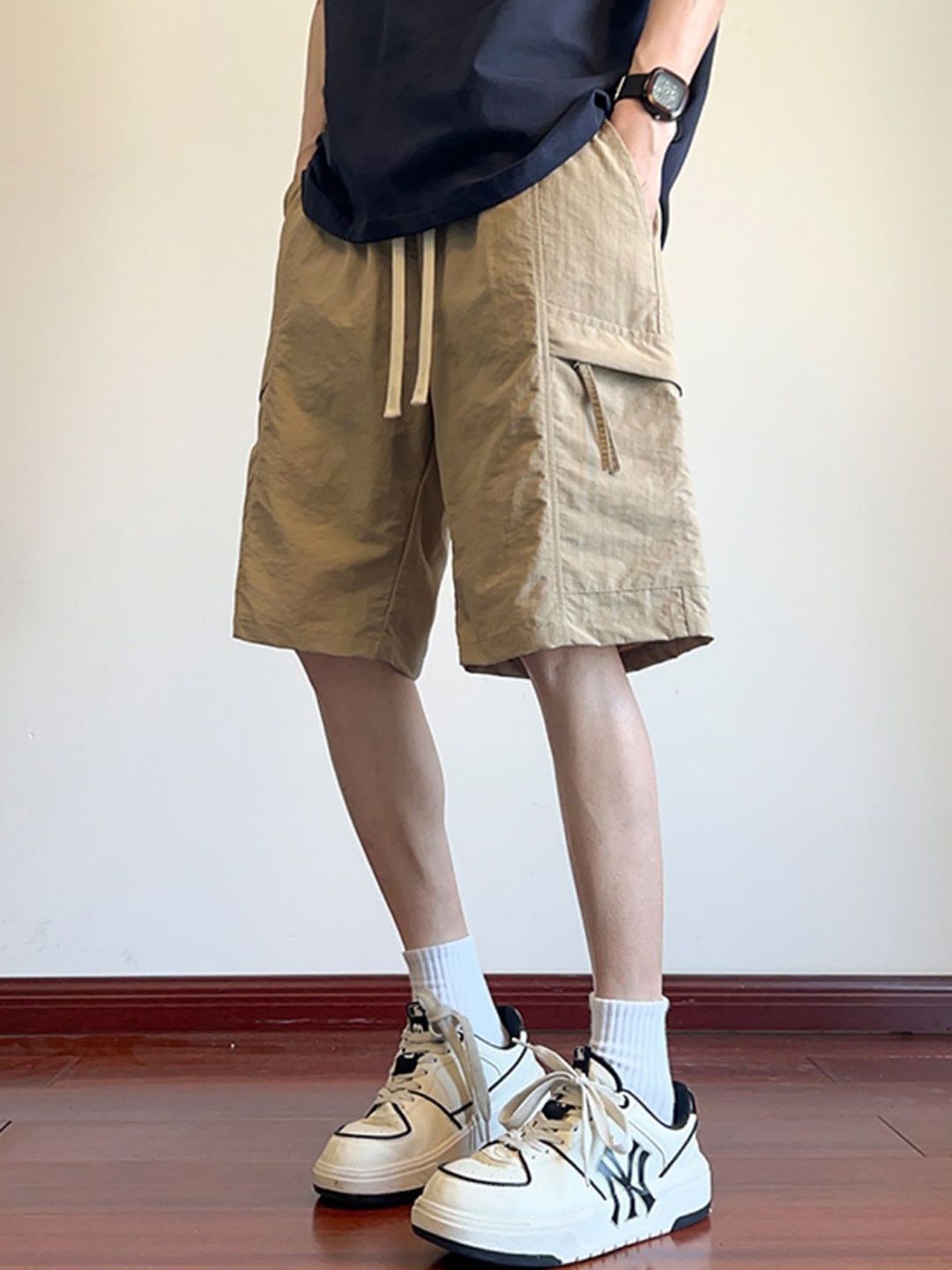 

StyleCast x Revolte Men Mid-Rise Regular Fit Shorts, Khaki