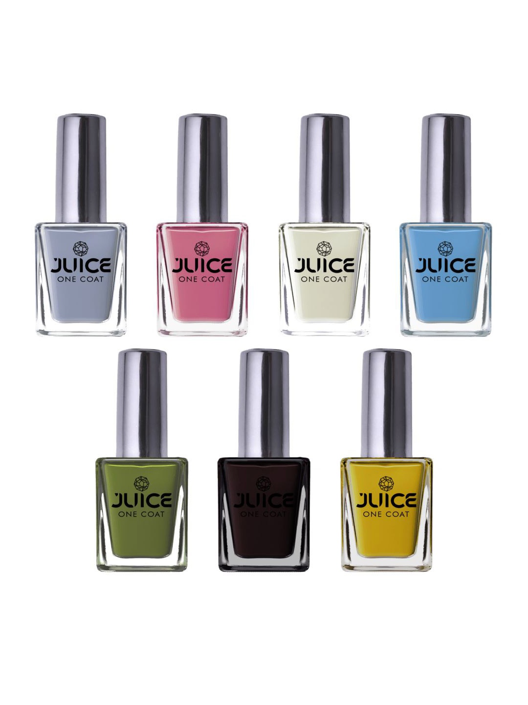 

JUICE Set of 7 One Coat Long Lasting Quick Dry Nail Polish - 11 ml each, Grey