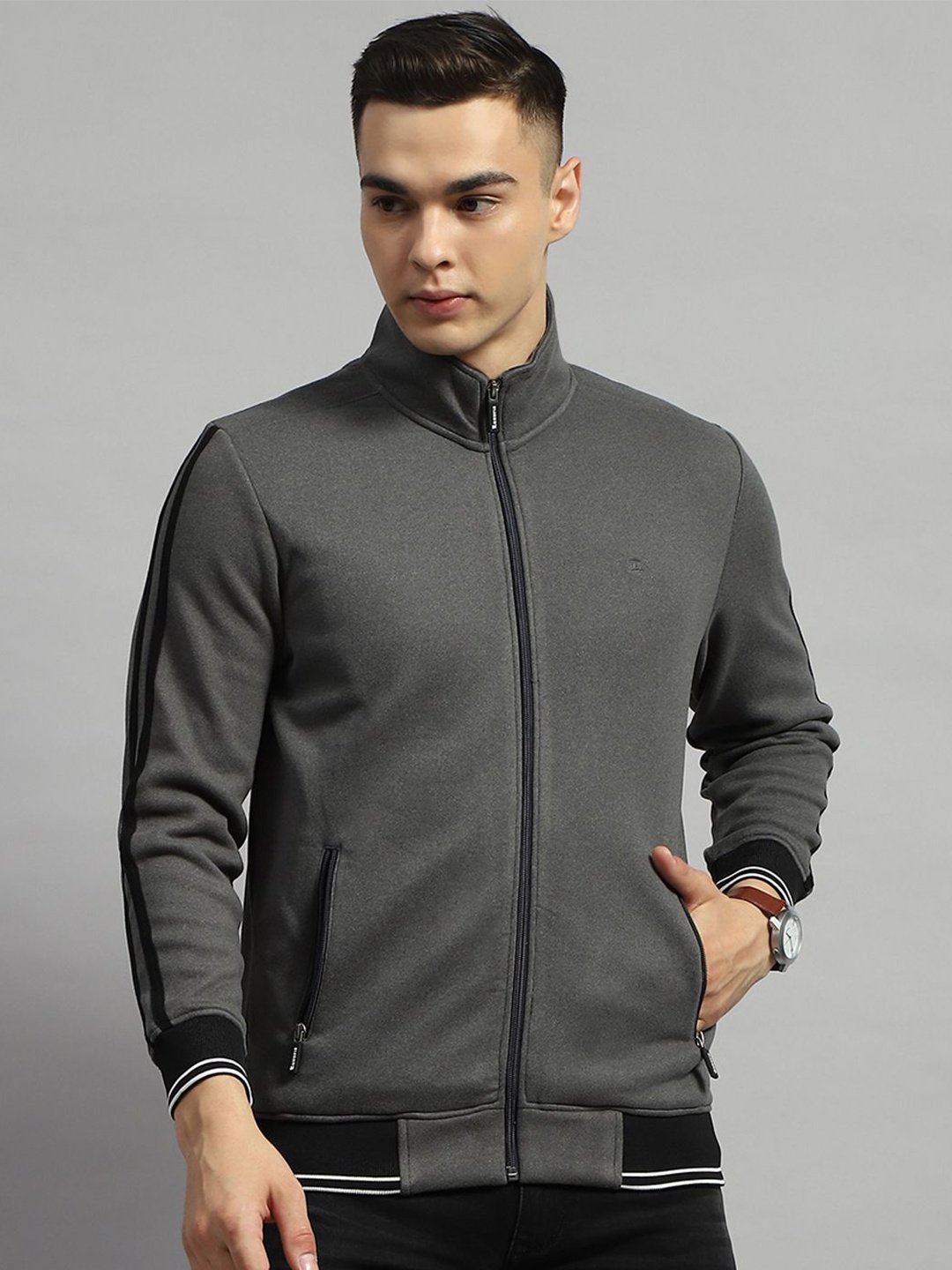 

Monte Carlo Men Mock Neck Sweatshirt, Grey