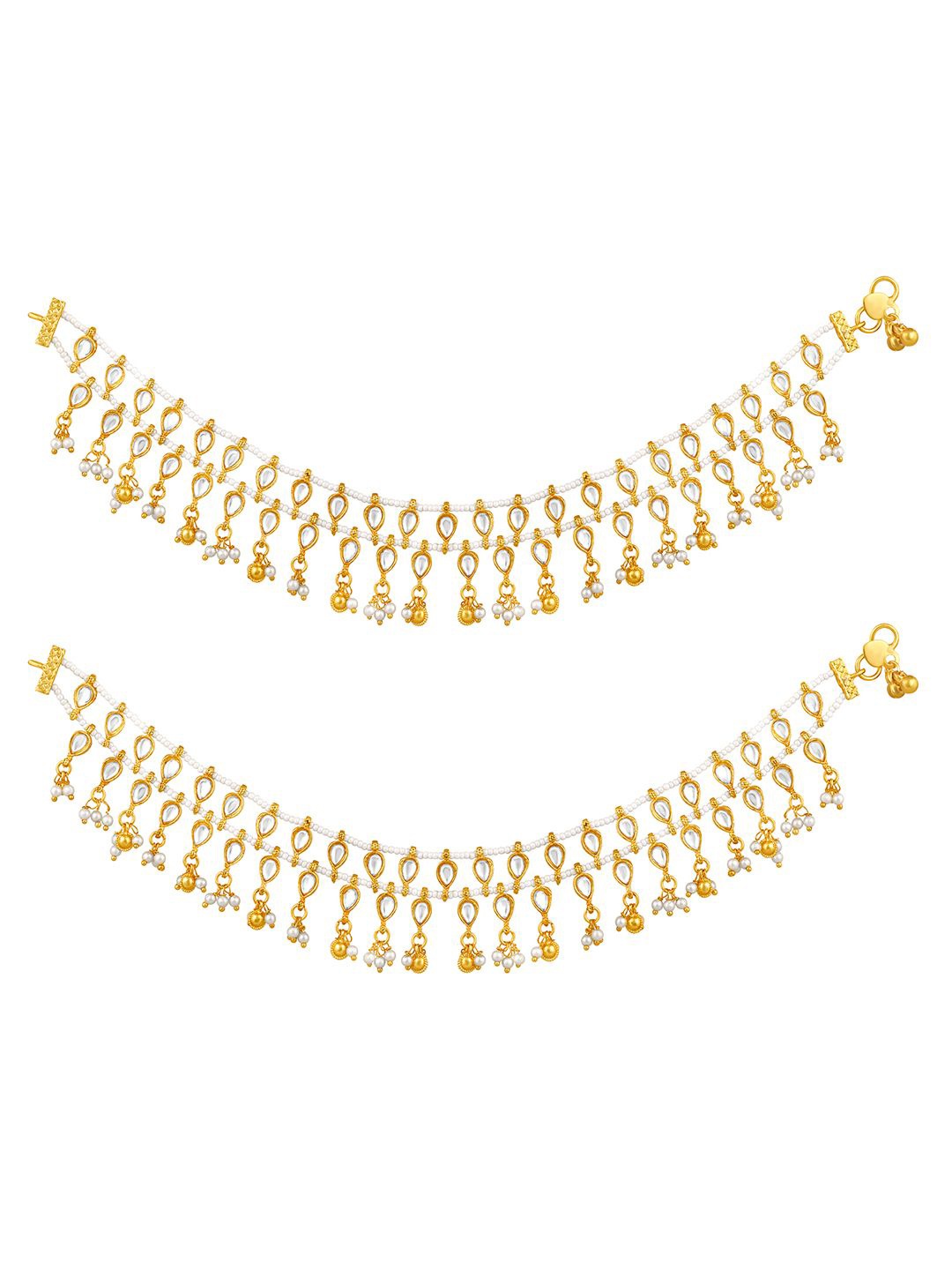 

Peora Gold-Plated Kundan Studded Anklet