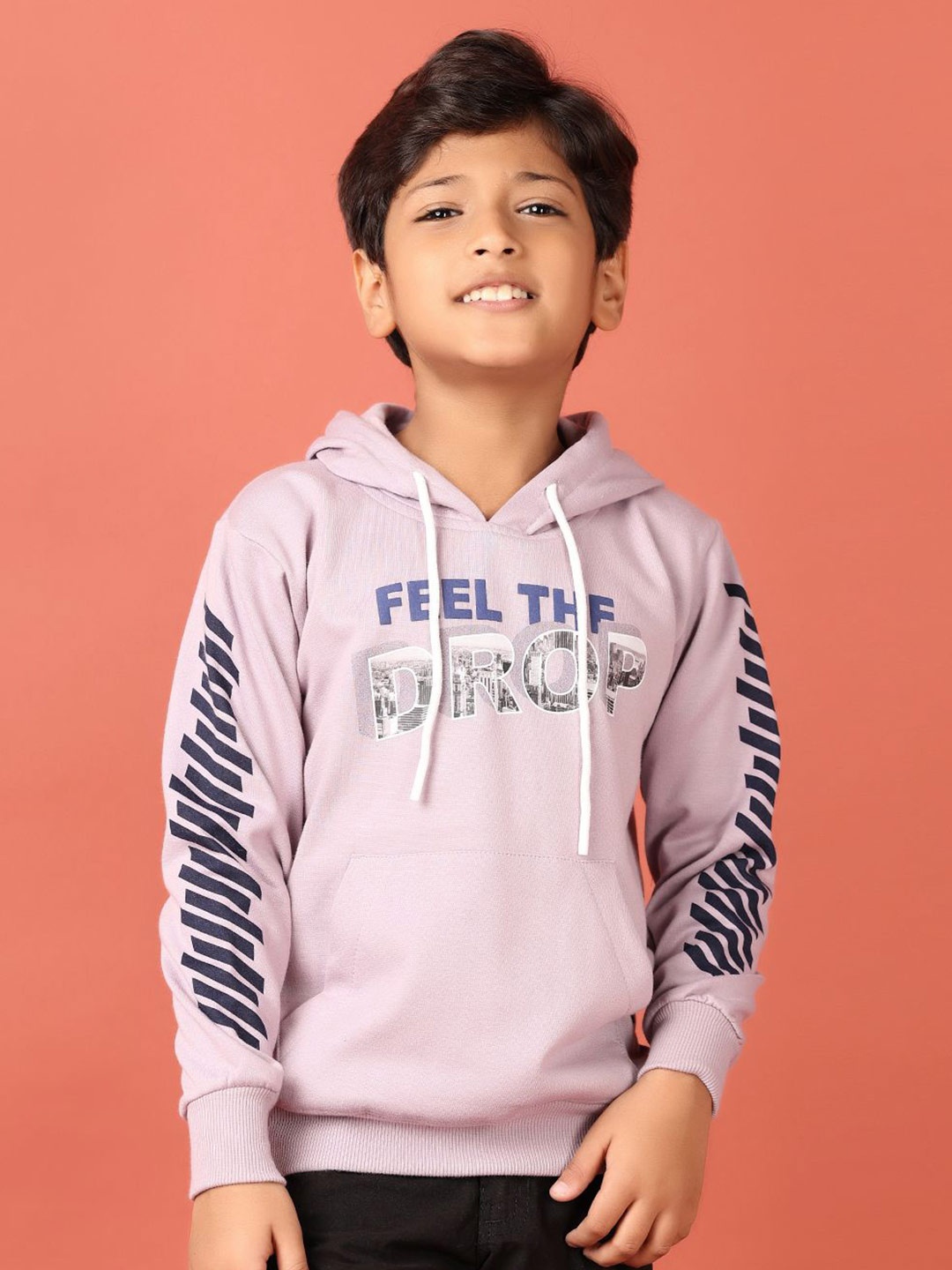 

V-Mart Boys Printed Hooded Pullover Sweatshirt, Lavender