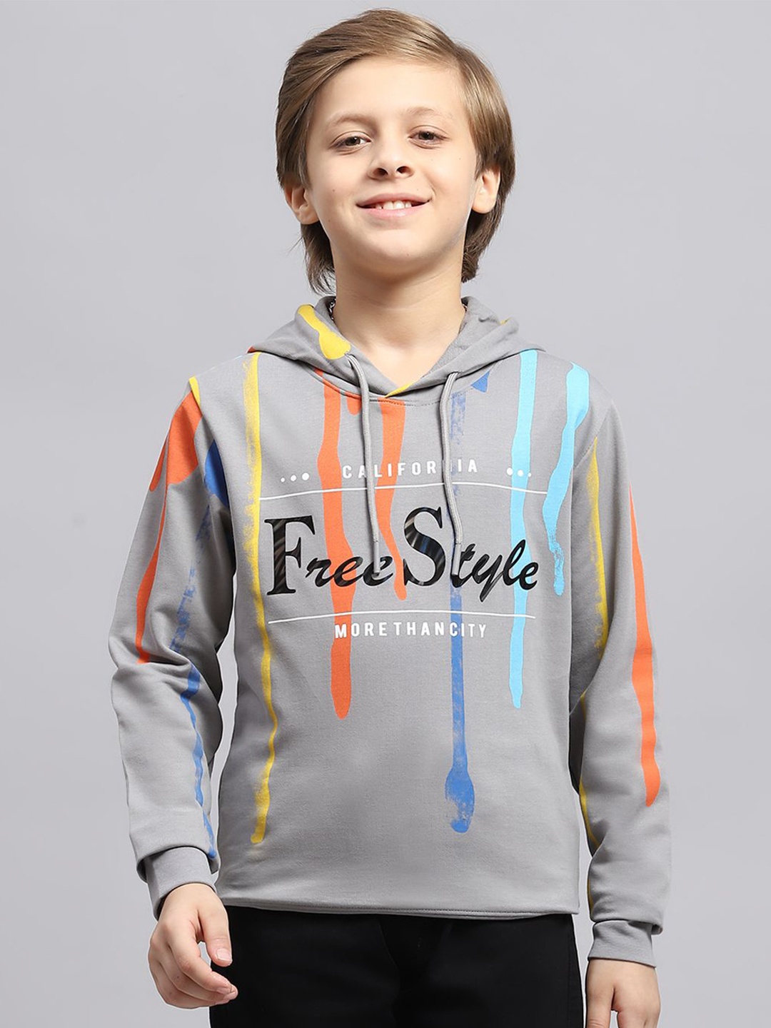 

Monte Carlo Boys Typography Printed Cotton Sweatshirt, Grey