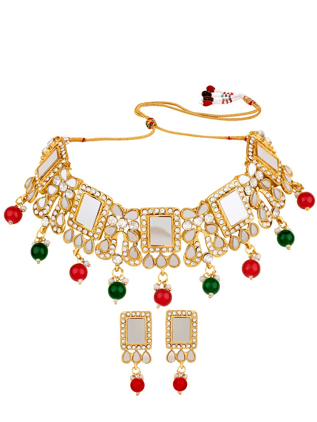 

Stefan Gold-Plated Kundan-Studded Jewellery Set