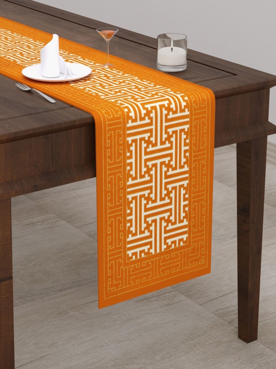 

The Craft Monk Brown Geometric Printed Pure Cotton Table Runners
