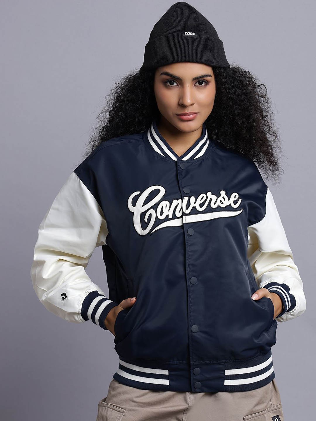 

Converse Unisex Vintage Varsity Jacket, Navy blue